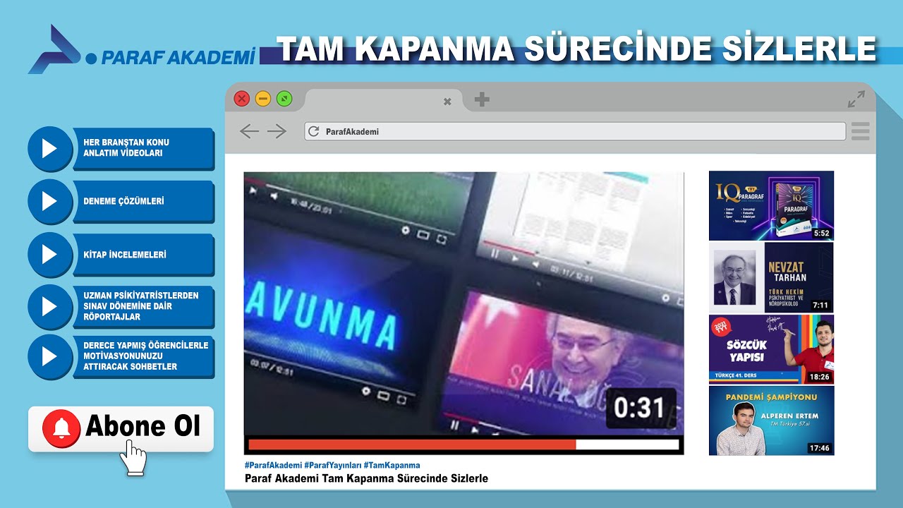 Paraf Akademi Tam Kapanma S&uuml;recinde Sizlerle