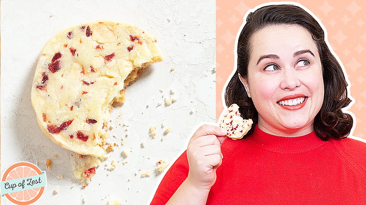 Cranberry White Chocolate Shortbread Cookies