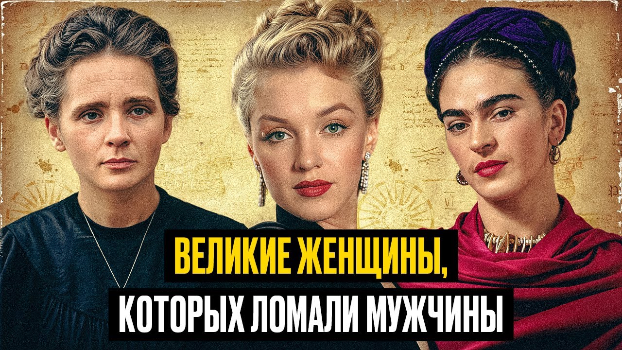 Три великих женщины, которых сломали мужчины.Мария Кюри, Фрида Кало и Мэрилин Монро.