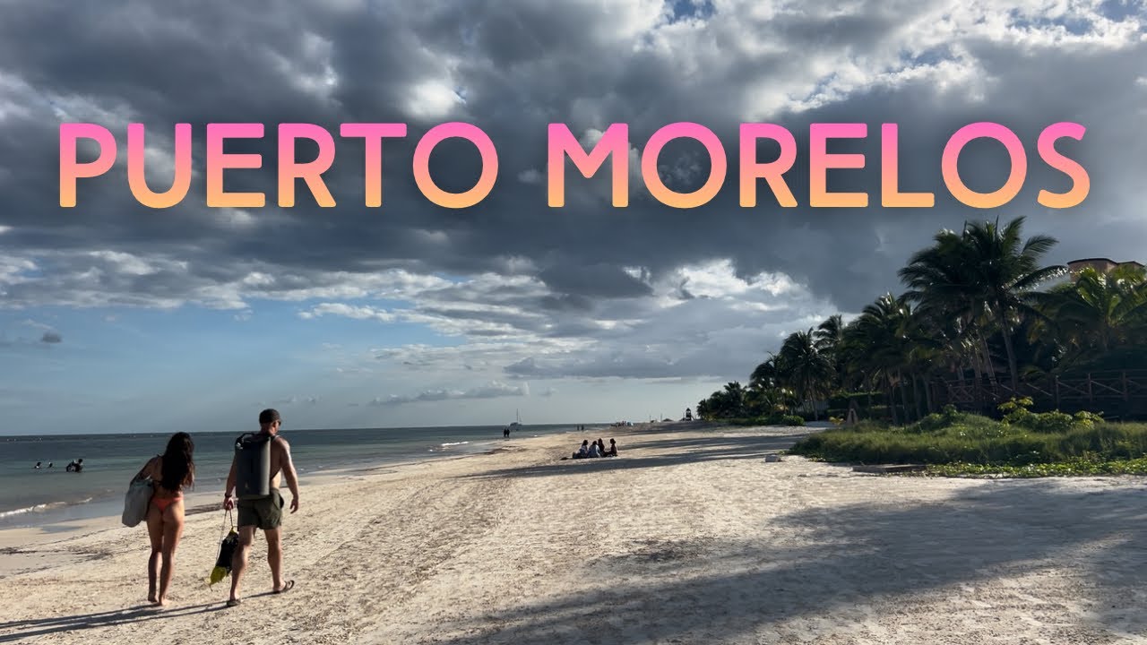 In Puerto Morelos, Mexico, walk off the beach through the Portside alleys on 2025 4k walking tour!
