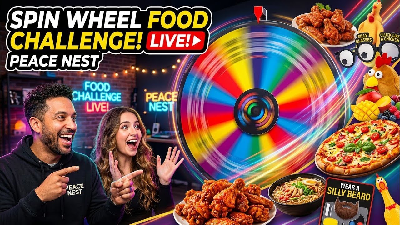 Crazy Spin Wheel Challenge 🎡 Food vs Funny Punishment LIVE #PeaceNest #Live #Challeng #fun