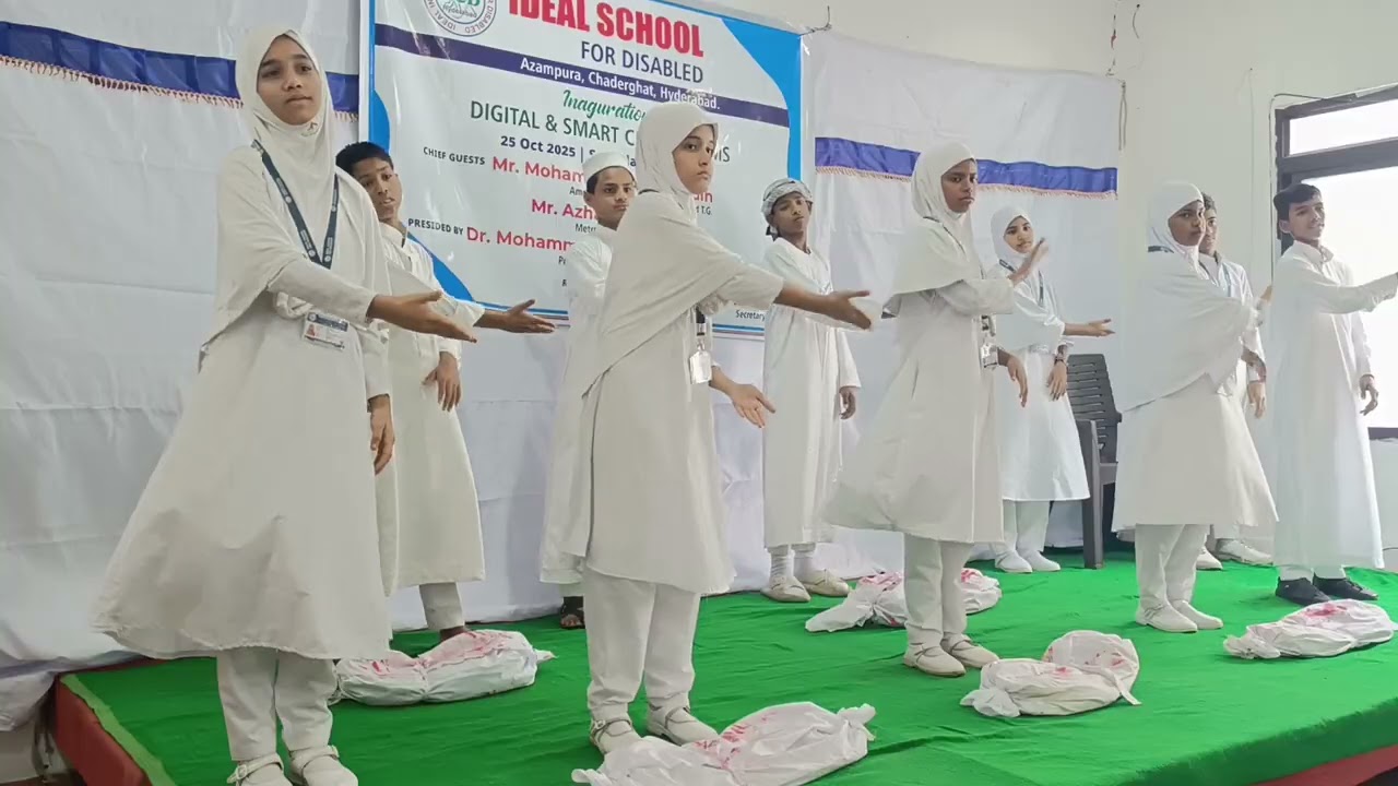 A  play on Palestine by physically challenged students of Ideal School for Disabled Hyderabad