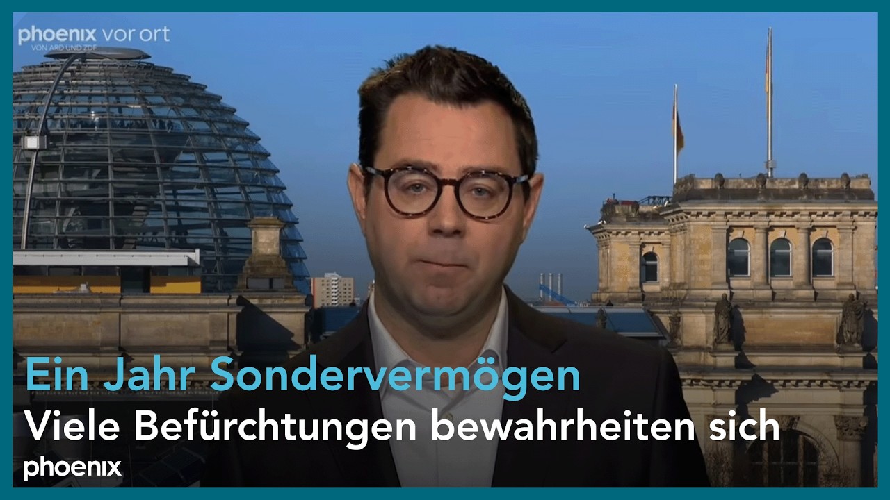 phoenix tagesgespräch mit Sebastian Schäfer zu einem Jahr Sondervermögen am 18.03.2026