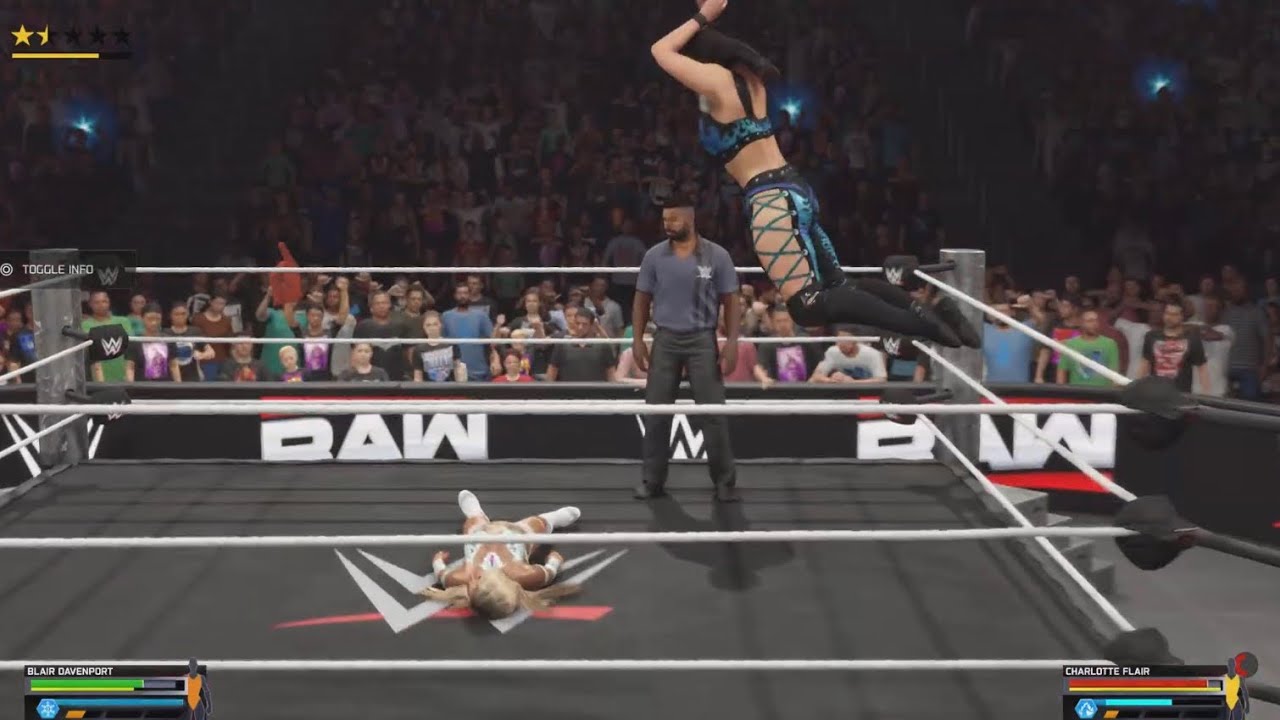WWE 2K25 RAW Blair Davenport vs. Charlotte Flair