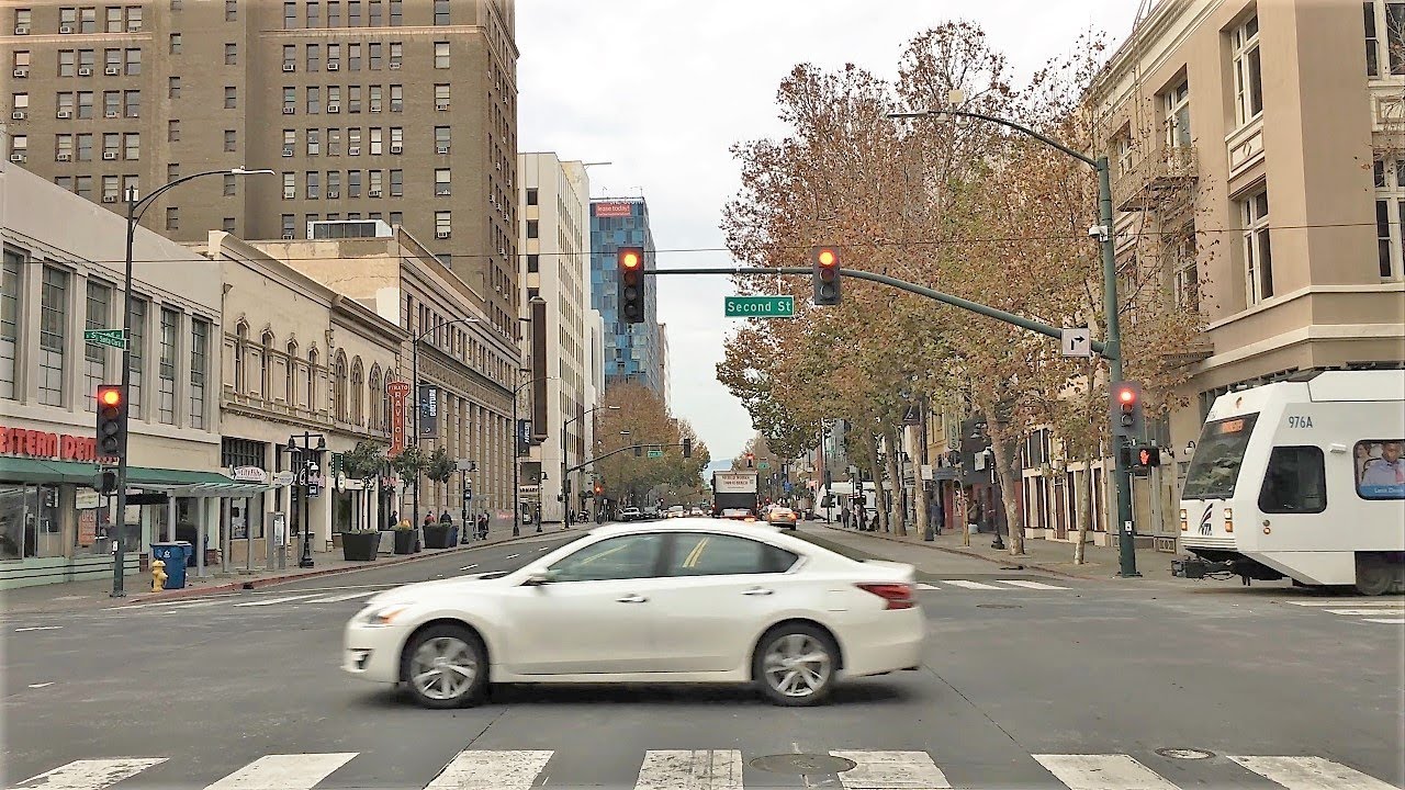 Driving Downtown - Silicon Valley 4K - California USA