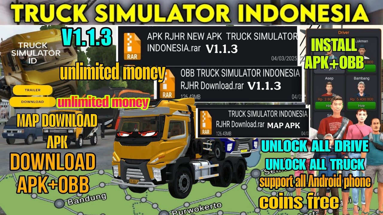 V1.1.3 Unlimited money (apk+obb map download) truck simulator Indonesia | TRCK APK+OBB V1.1.3