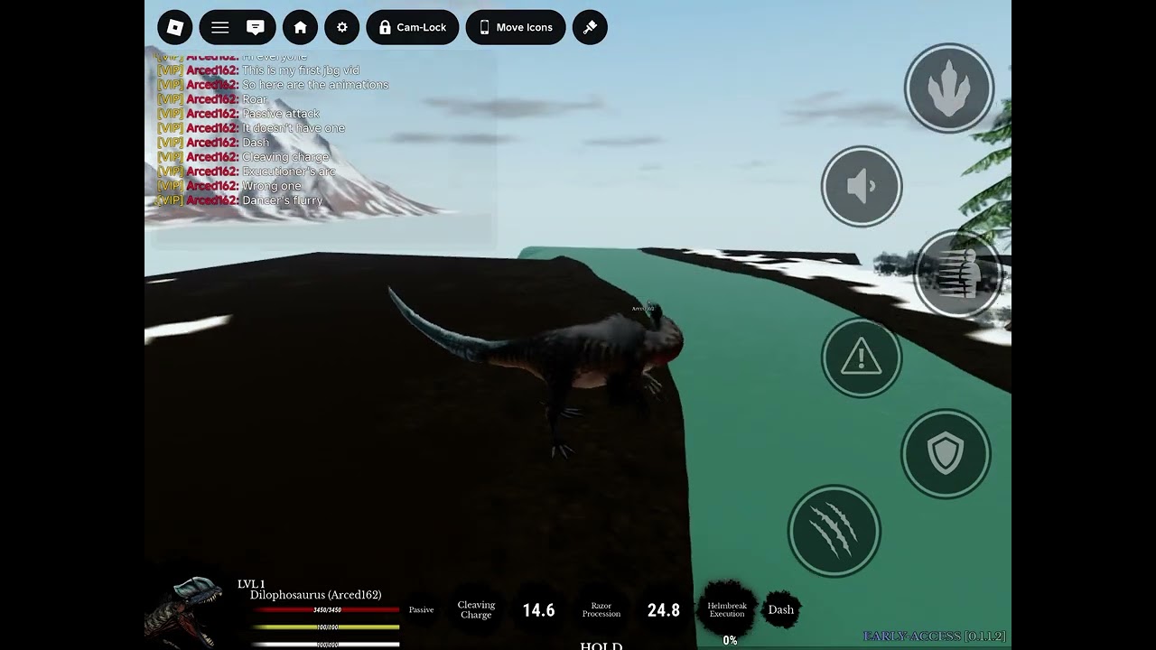 New Jurassic battlegrounds dilophasaurus! All attacks