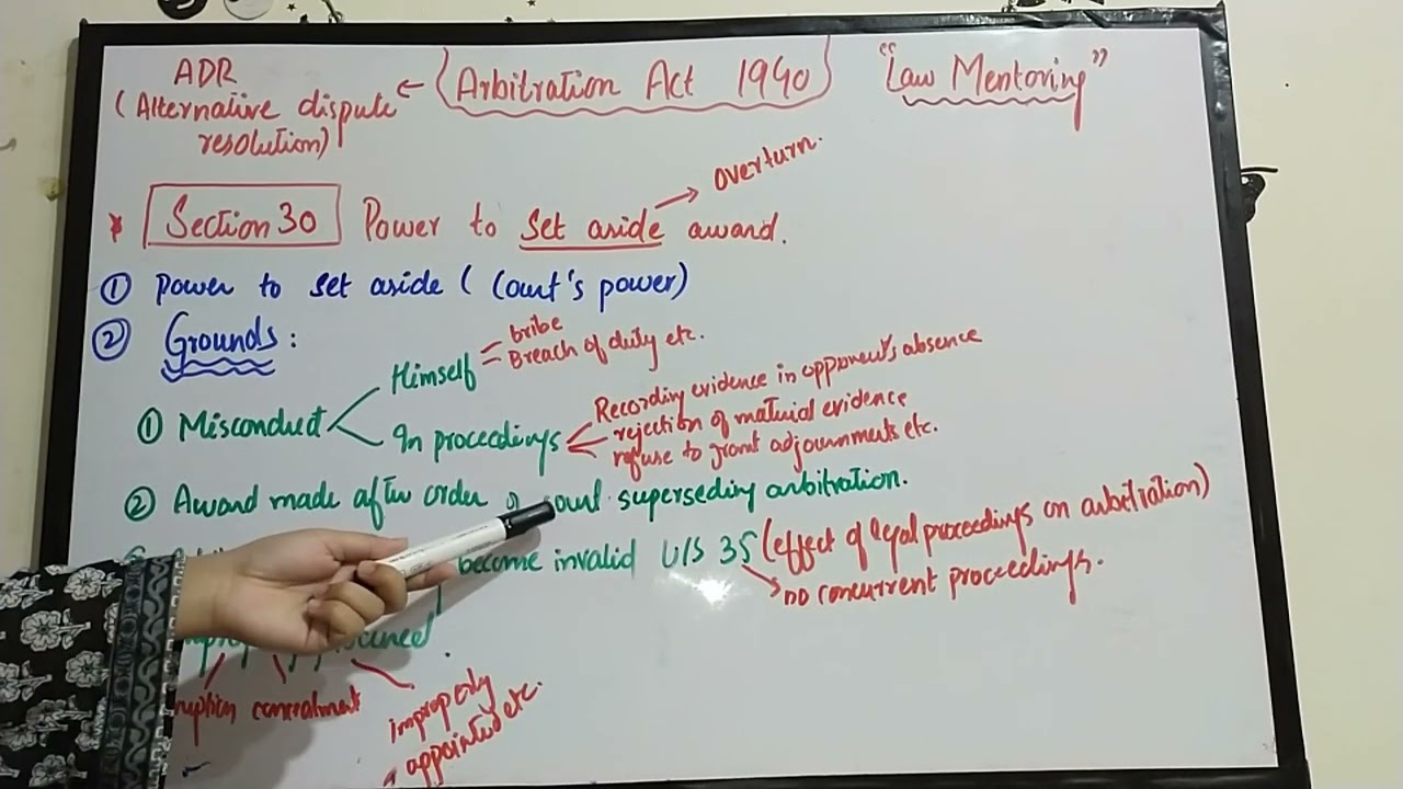 Section 30 || Power to set aside award || Arbitration Act 1940