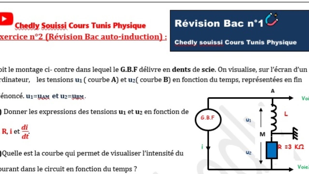 Correction Exercice n 2 (Révision Bac auto- induction)