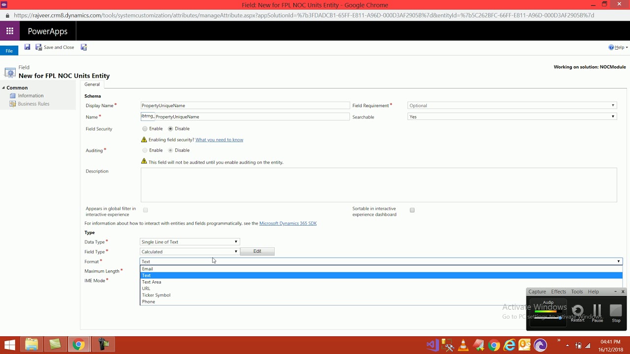 Calculated field in dynamics 365
