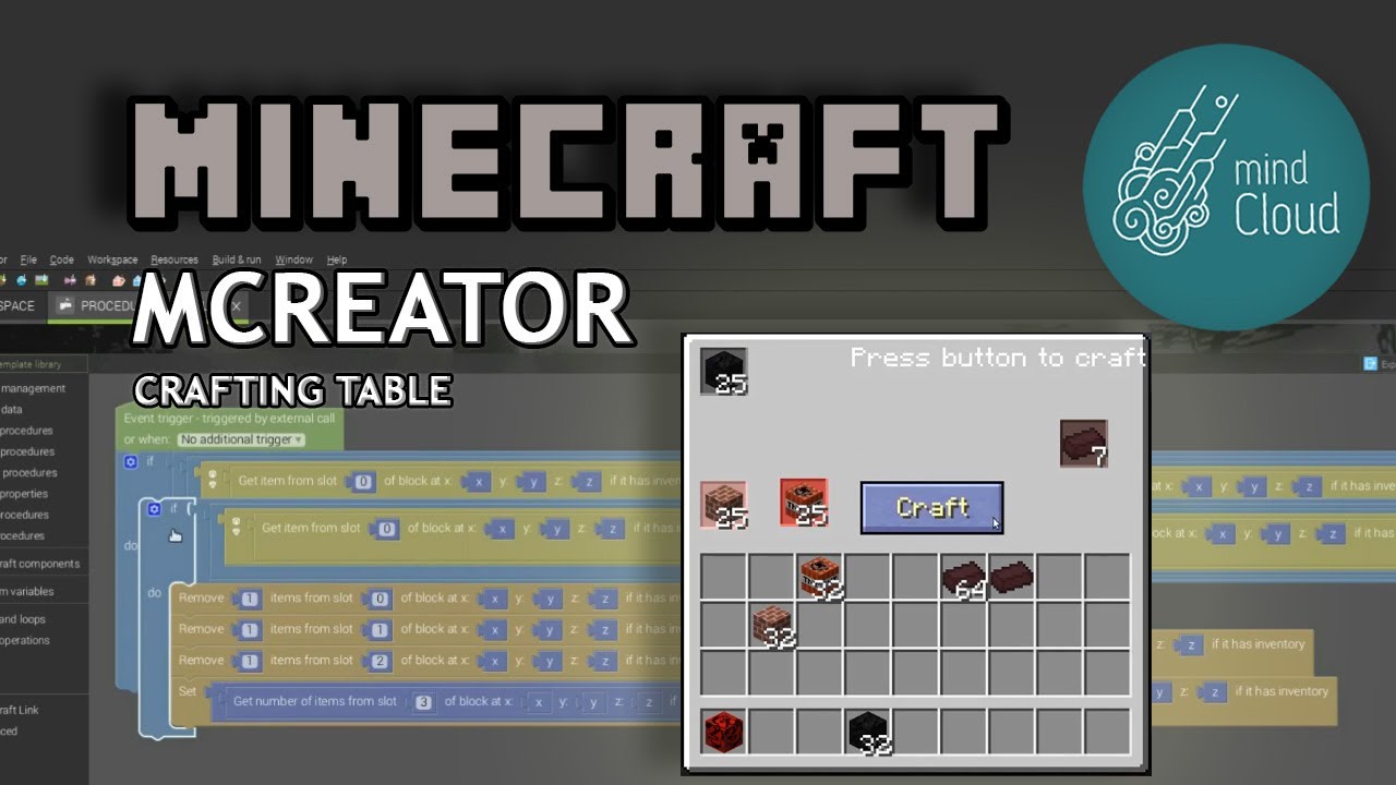 MCreator 1.9.0 Jak zrobić własny piec lub crafting table? Co nowego?