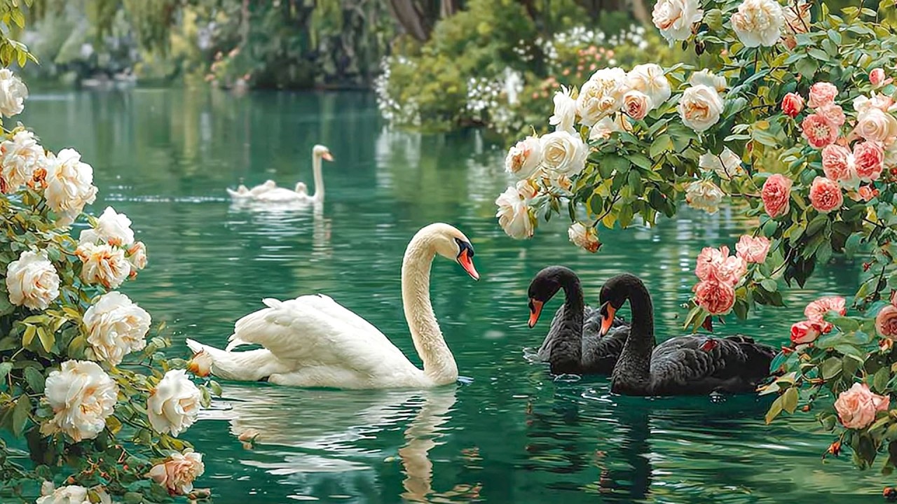 Священные лебеди и звуки воды 🦆💧 Чистая целительная частота для снятия стресса и эмоционального р...