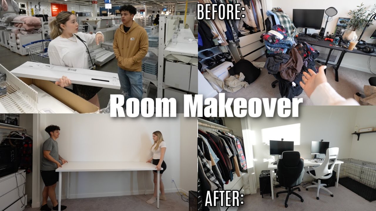 Transforming my boyfriend's MESSY Room | 4 days of work, ikea runs, deep cleaning