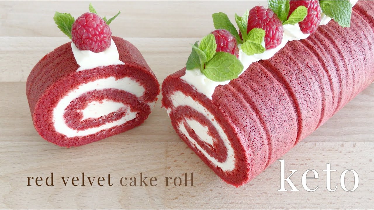 Keto Red Velvet Roll Cake