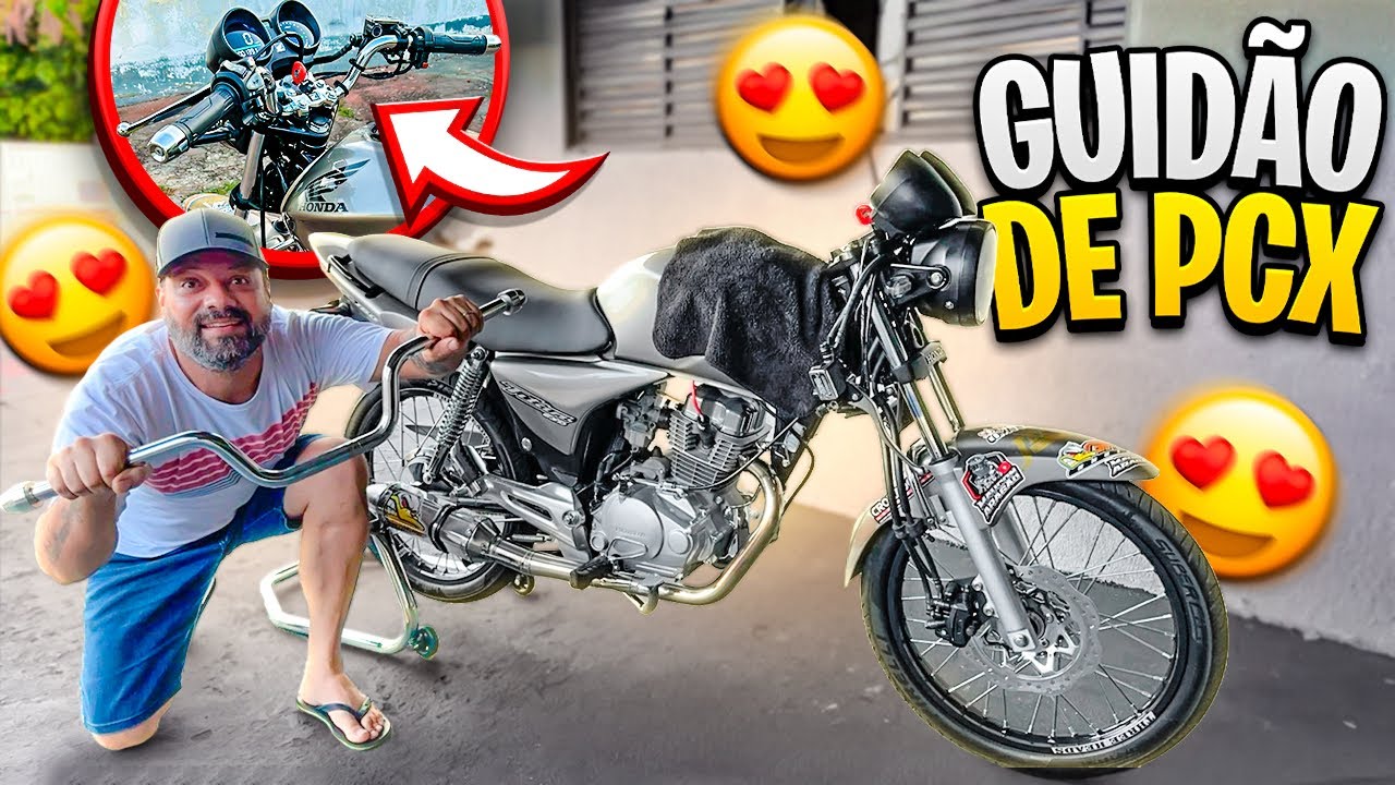 COLOQUEI UM GUIDÃO BAIXO DE PCX NA TITAN 150 🤩 ‹‹ FICOU TOP ››