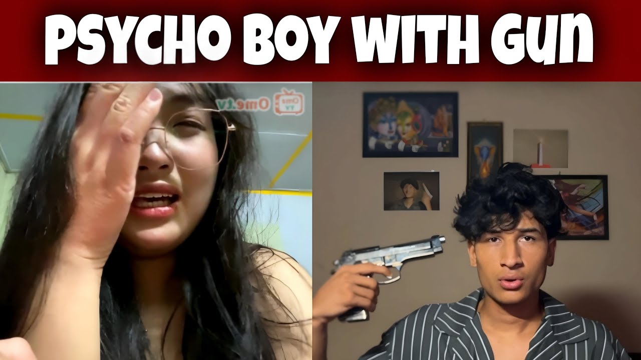 Psycho boy with GUN ! Scary prank on omegle