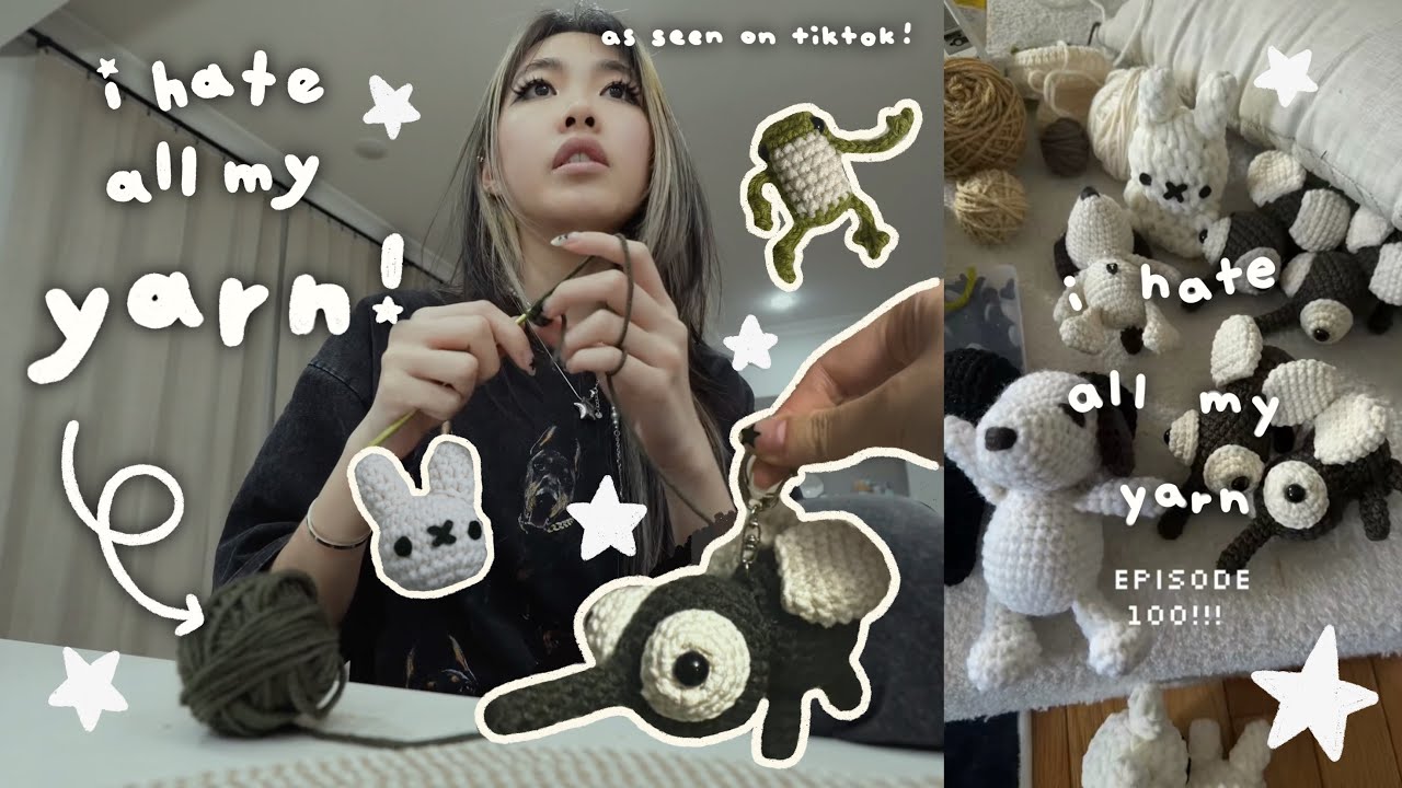 PRODUCTIVE CROCHET VLOG: I HATE ALL MY YARN MEGA EPISODE 3 | I Used Up SO MUCH YARN | Tiffany Weng