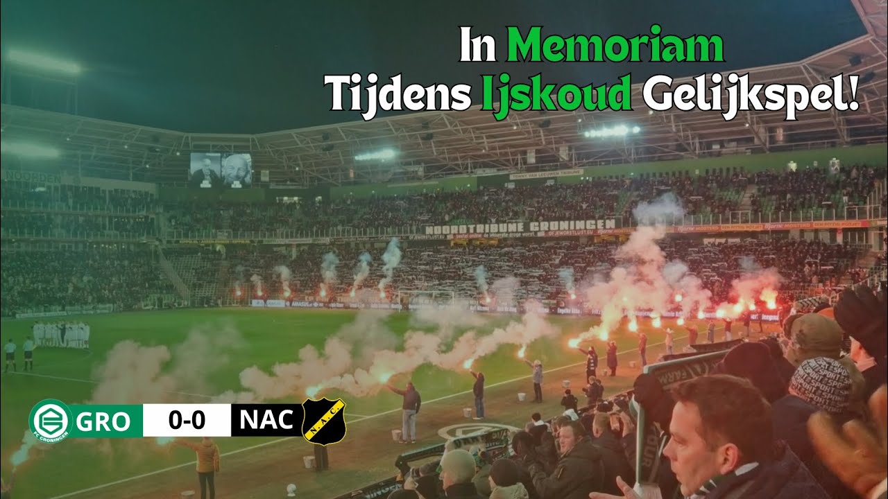 PRACHTIGE IN MEMORIAM TIJDENS IJSKOUDE DOELPUNTLOZE GELIJKSPEL!!!