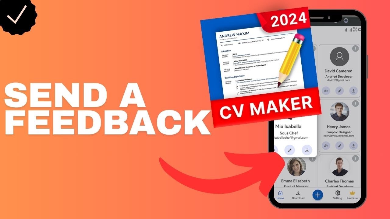 How to send a feedback in the CV Maker app?