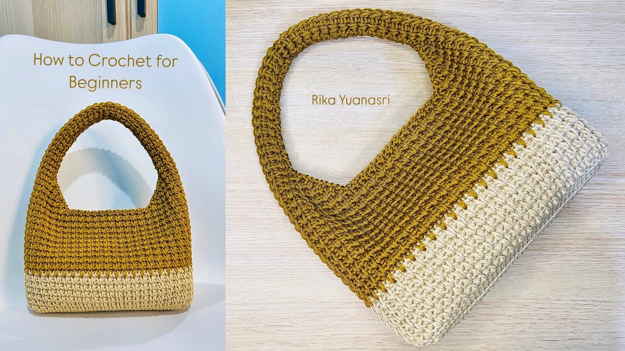 How to Crochet Bag Tutorial for Beginners | Cara Membuat Tas Rajut Mudah untuk Pemula