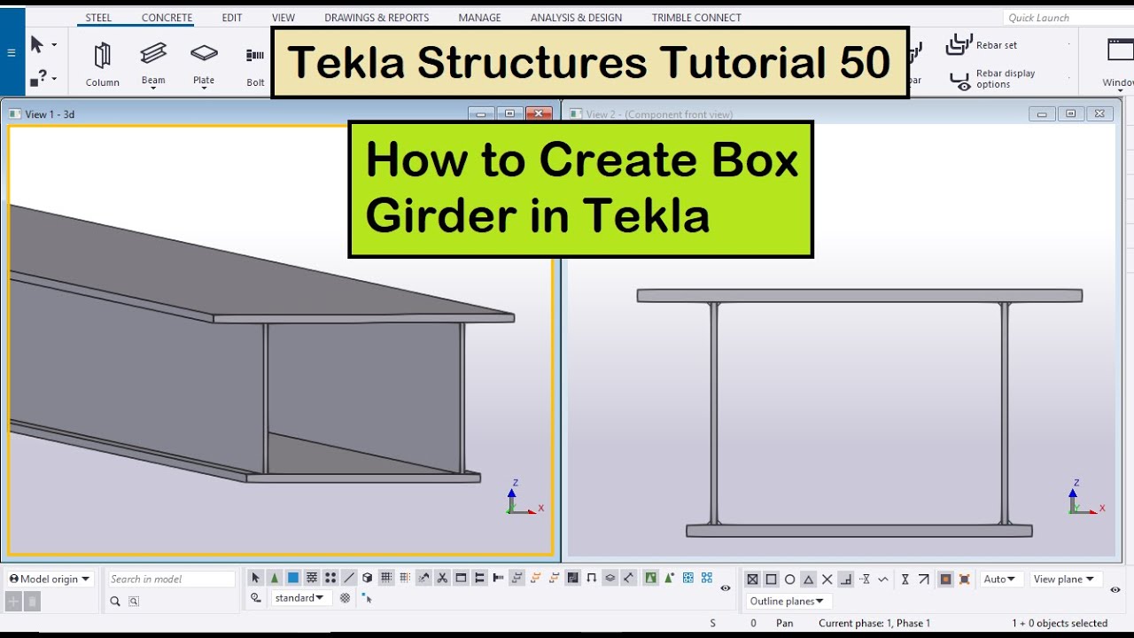 Tekla Structures Tutorial 50 | How to Create Box Girder in Tekla Structures