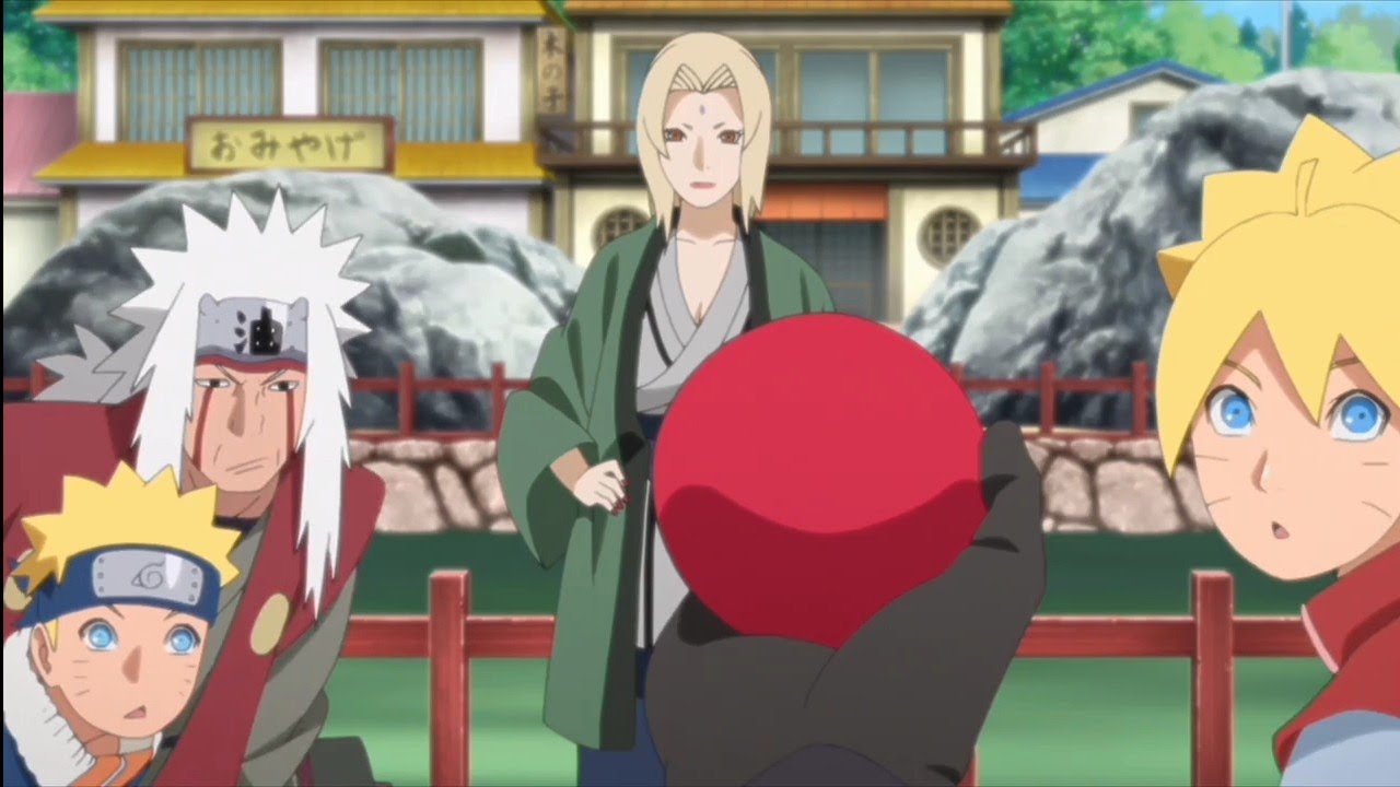 Boruto And Sasuke Meet Kid Naruto And Jiraiya, Tsunade Punishes Kid Naruto - Boruto Episode 129
