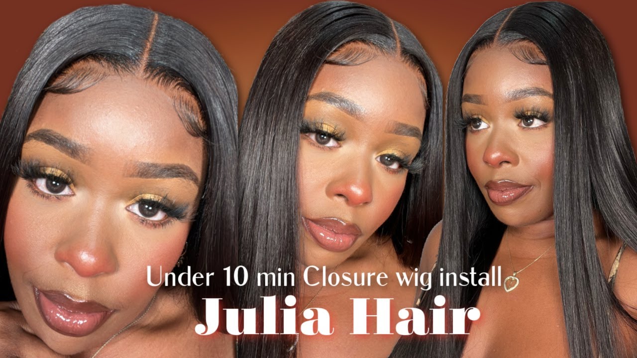 THE BEST UNDER 10 MIN TALK THROUGH FLAWLESS 5'5 CLOSURE WIG INSTALL! BEGINNER FRIENDLY! JULIA HAIR