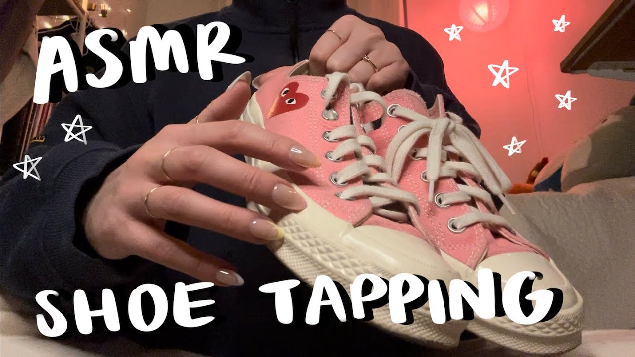 asmr: tapping and scratching on shoe collection