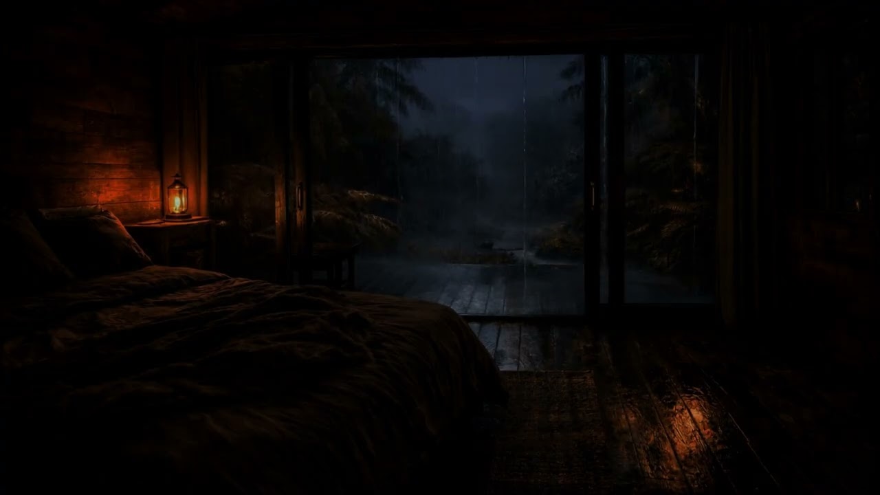 Heavy Rain in a Warm Quiet Room 🌧️ | Deep Tranquil Night for Restful Sleep & Stress Relief (No Ads)