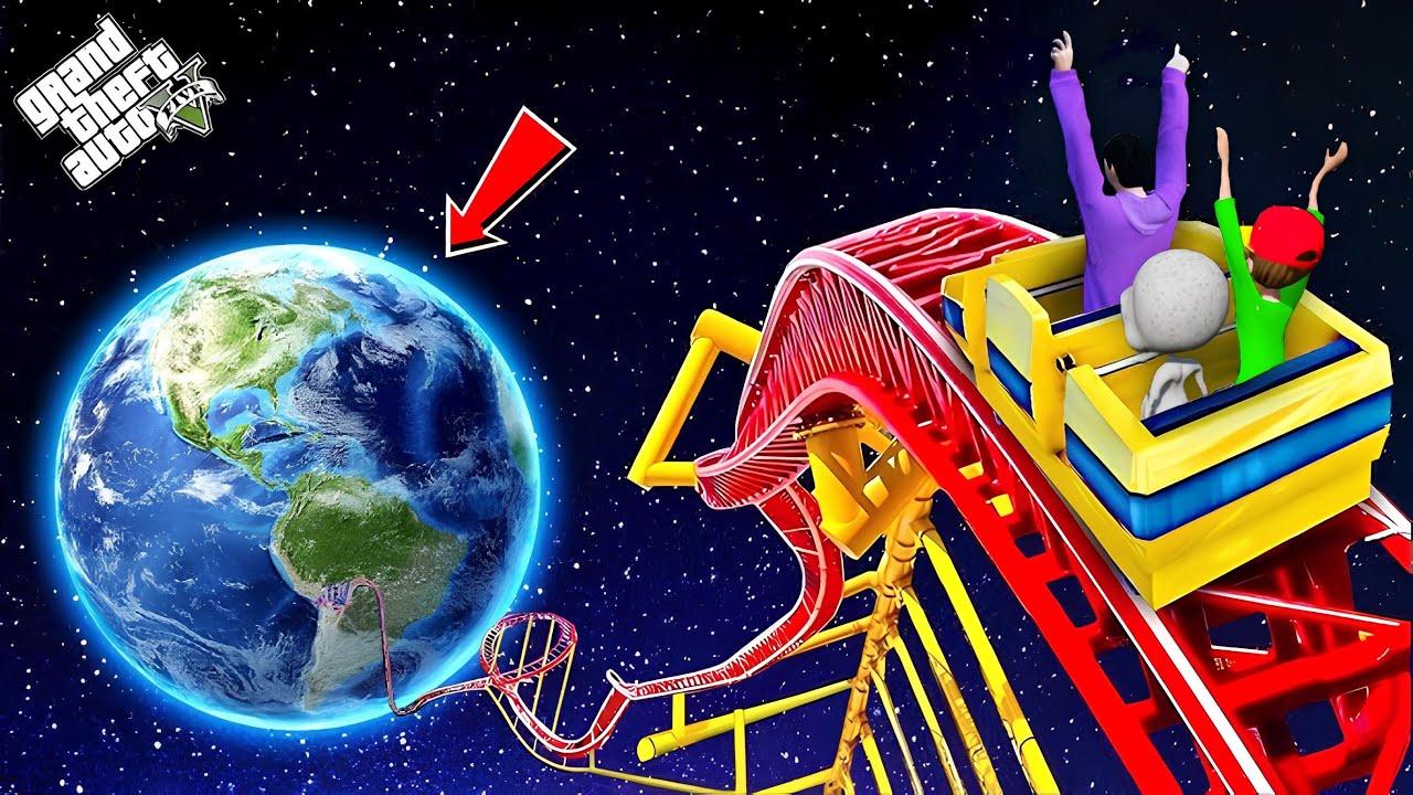 ကမ္ဘာ့အရှည်ဆုံး Roller Coaster ကြီးကို စီးခဲ့တယ် | Longest Roller Coaster in GTA V