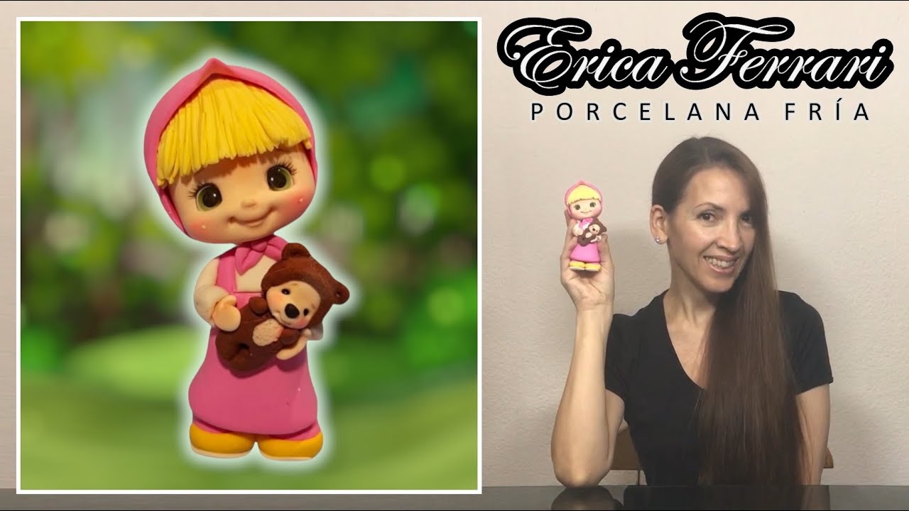 Cómo Hacer MASHA Y EL OSO en  Porcelana Fria | Erica Ferrari Porcelana Fría | Tutorial Fácil