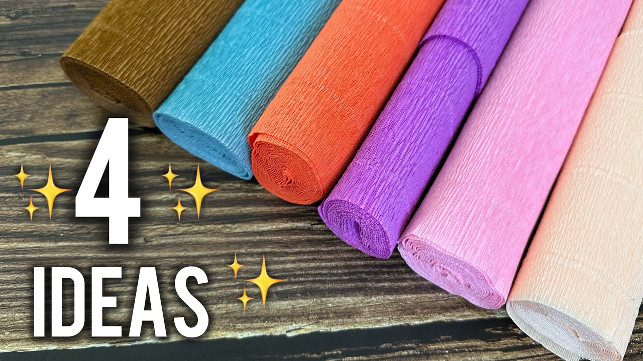 4 Ideas 💥| Crepe Paper Decoration Ideas | Tutorial | Easy Crepe Paper Flower's |💥💐🌻🌼