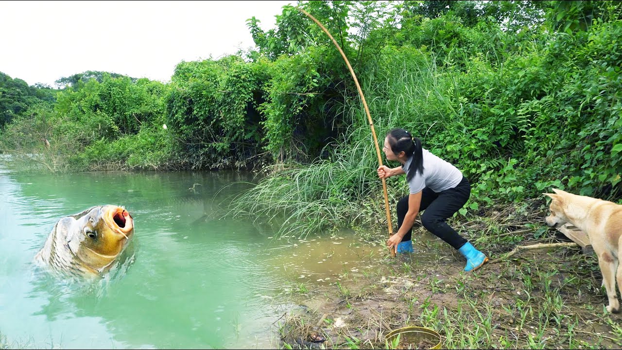 FULL VIDEO OF TRADITIONAL FISHING SKILLS: 120 Days Of A Single Mom's Giant Fishing Challenge