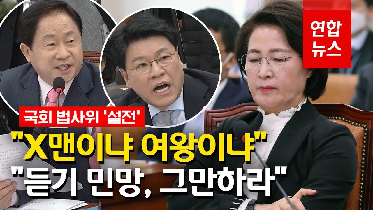 고성·막말에 팔짱 태도 논란까지…험악했던 법사위 '설전' / 연합뉴스 (Yonhapnews)