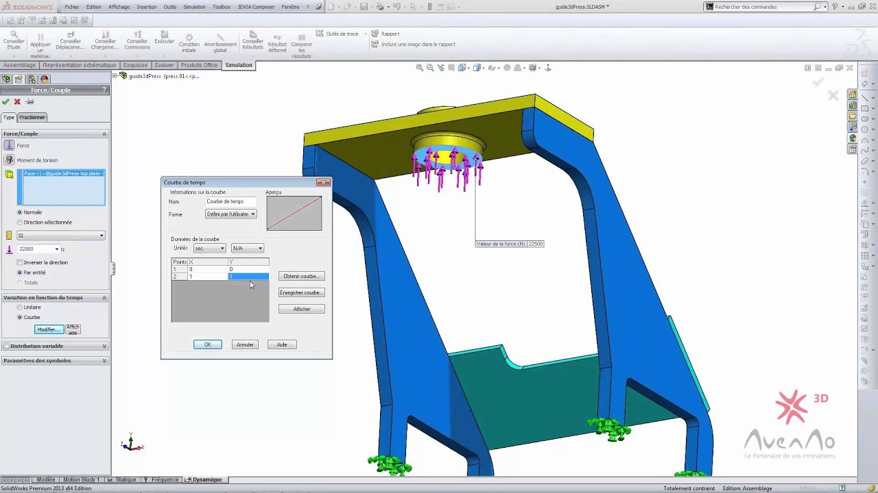 Etude statique et vibratoire d'un bâti avec SolidWorks | A-S3D