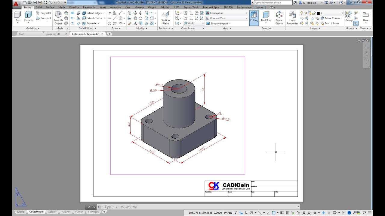 Como colocar Cotas em Modelos 3D