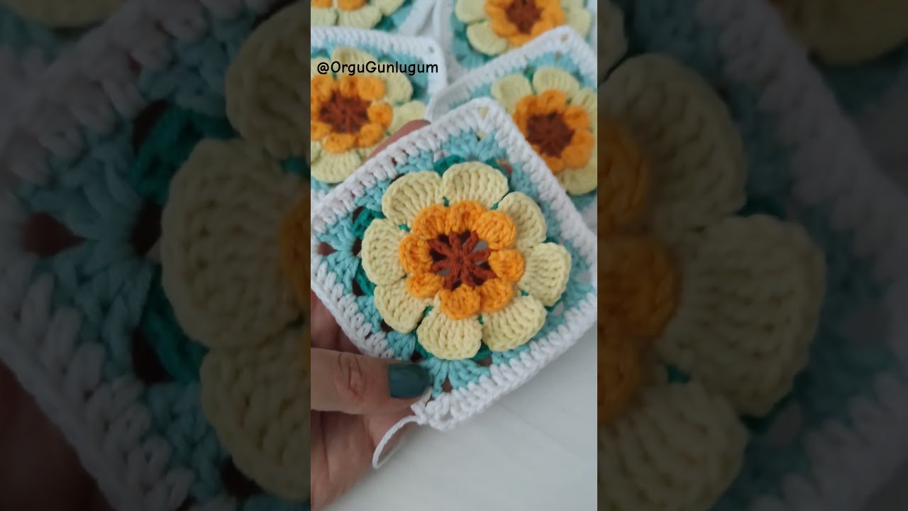 Nil&uuml;fer motif yapımı kanalımda ✨ #crochet #motifmodelleri #motif