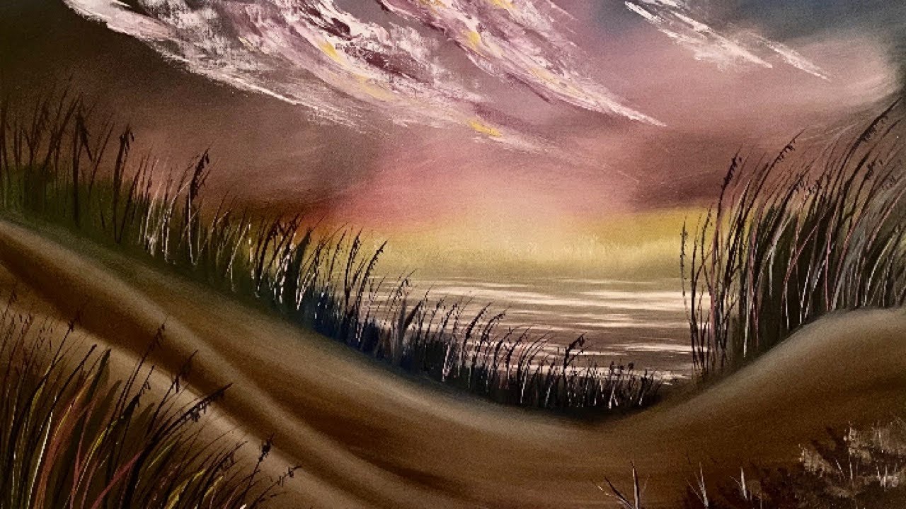 Pallet Knife Clouds- How to Do Wet on Wet Beach Painting (Painting with Mike)