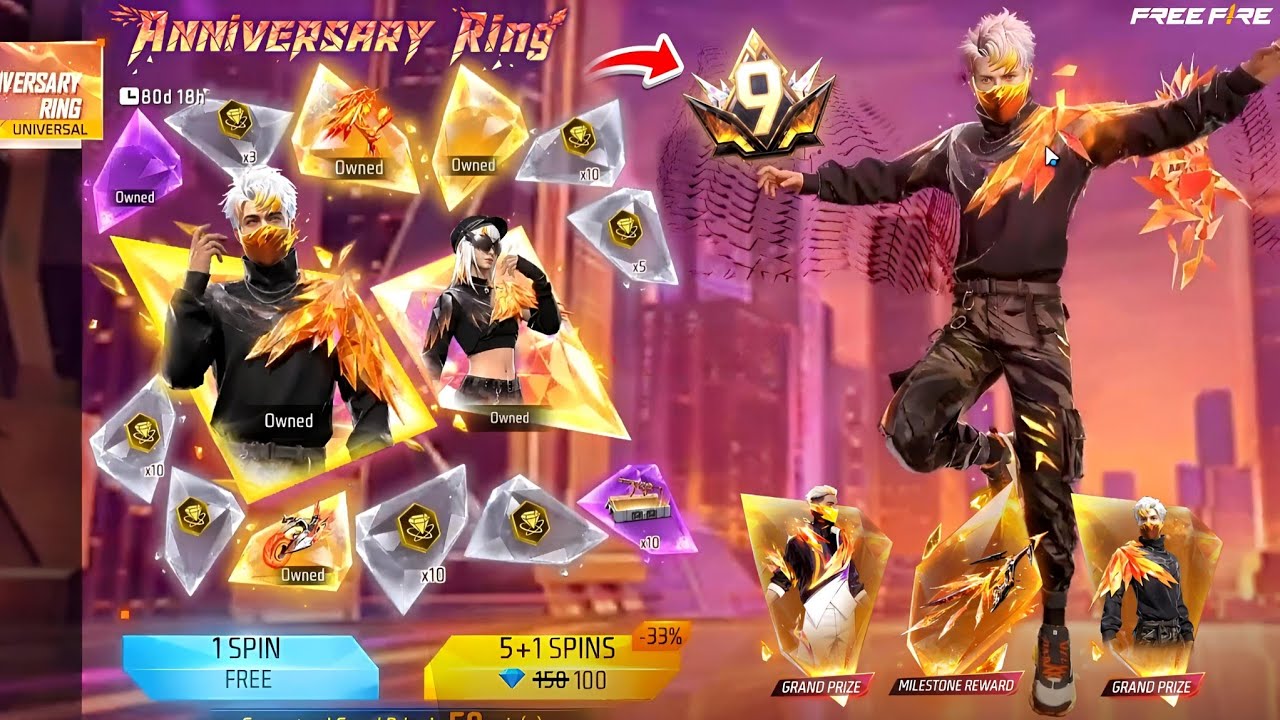 24 June🤯 Anniversary Ring Event Free Fire l 9th Anniversary Event Free Rewards l Free Fire New Event