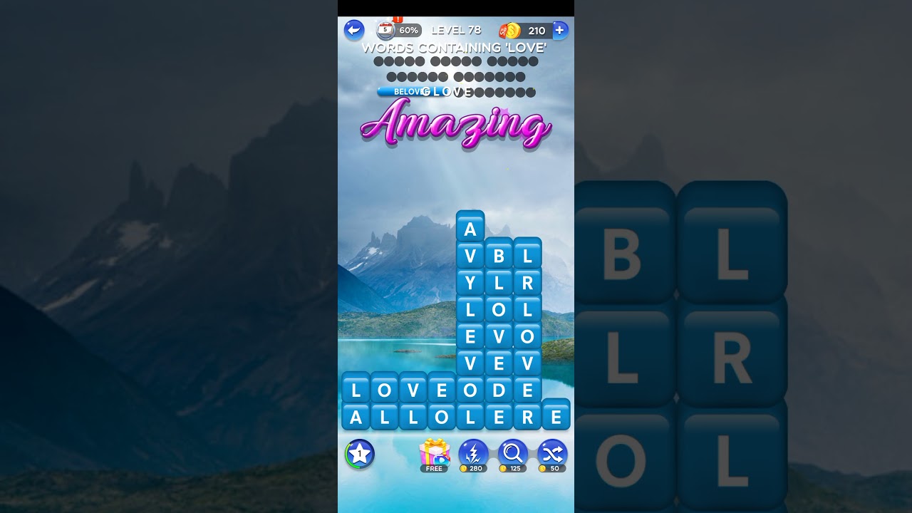Word Crush Level 78 | Word Crush Words Containing &lsquo;Love&rsquo;
