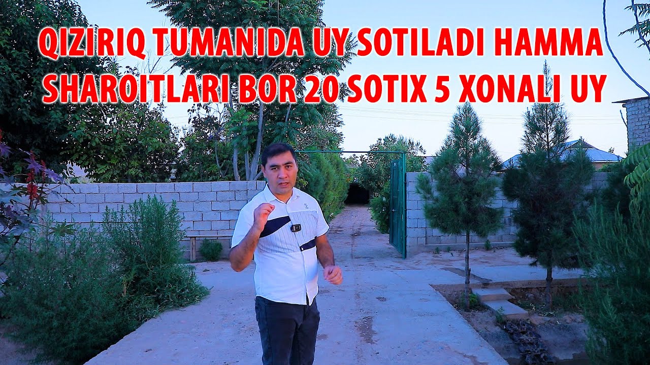 QIZIRIQ TUMANIDA UY SOTILADI HAMMA SHAROITLARI BOR 20 SOTIX 5 XONALI UY