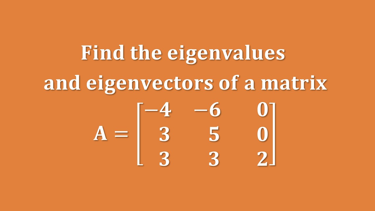 【詳細解題動畫】提要196：求矩陣 𝐀 = {{–4,–6,0},{3,5,0},{3,3,2}} 之特徵根和特徵向量｜中華大學土木系呂志宗特聘教授