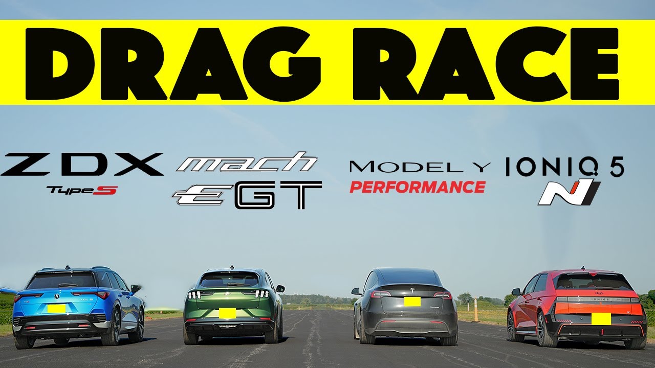Boeing 747 Gap! Acura ZDX Type S vs Mach E GT vs Model Y Performance vs Ioniq5 N. Drag & Roll Race.
