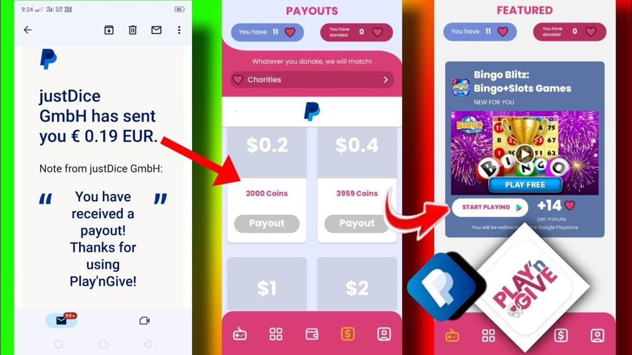 Play'N'Give App Review | PayPal Earning Apps