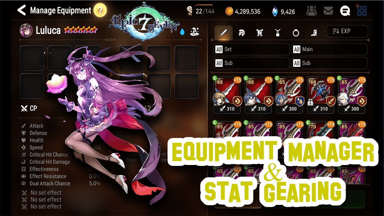 Equipment Manager and Stat Gearing