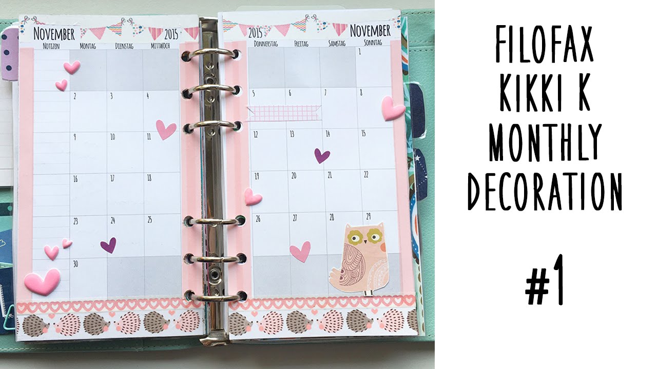 Filofax/ Kikki K Monthly Decoration #1