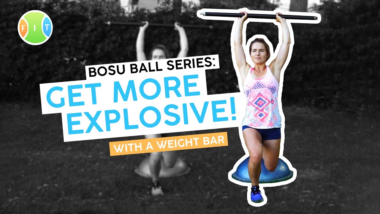 STABILITY and EXPLOSIVENESS 💣💥 exercises using WEIGHT BAR on BOSU ball for 🎾 TENNIS players