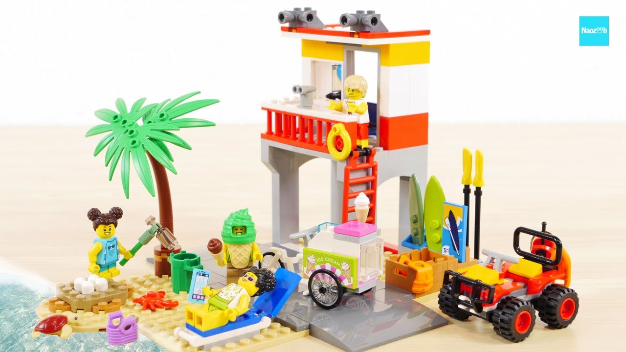レゴ シティ ライフガード本部  60328 ／ LEGO City Beach Lifeguard Station Speed Build & Review