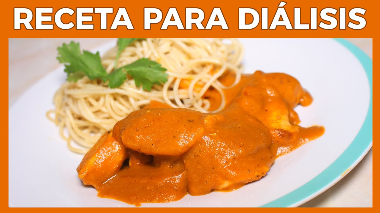 RECETAS para pacientes en HEMODIALISIS🐥Pechuga de POLLO con SALSA DE PIMIENTOS y PASTA👨🏽‍🍳Junica IRC