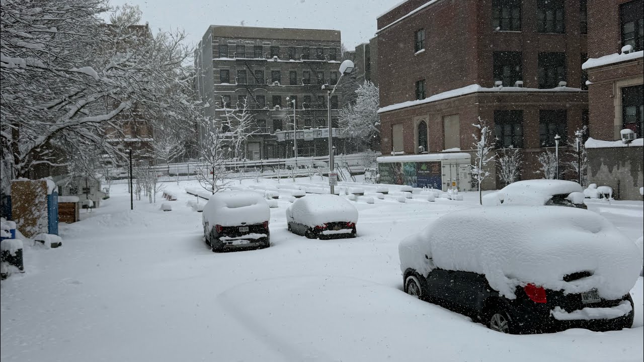 LIVE -Aftermath walk in the snow in NYC